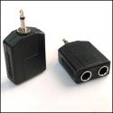 3.5mm male to 2 6.5mm Female Normal Audio Adapter
