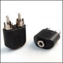 3.5mm 3.5 mm Female To 2 RCA MALE Stereo Audio Adapter Connector
