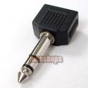 1 6.5mm Male to 2 3.5mm Female Stereo Audio adapter