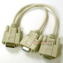 VGA 1 Male to 2 Female Y Splitter Cable Cord PC Monitor
