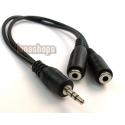 3.5mm Male to 2 Female Headphone Plug Splitter Adapter Cable 