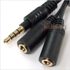 3.5mm Male to 2 Female Headphone Jack Splitter Adapter Cable For Mobile phone