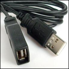 Black 1.3M White USB 2.0 Male TO Female A Extension Cable 