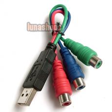 USB MALE TO YPbPr AV CONVERTER CABLE 3 RCA FEMALE 