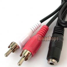 Normal 3.5mm Stereo Female Jack To 2 Male RCA Adapter Cable