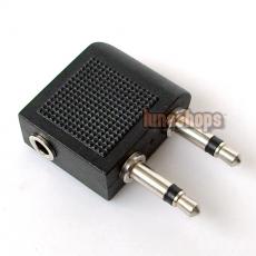 Dual 3.5mm Mono Audio plug cord jack to Female adapter converter