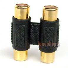 Gold 2 RCA to 2 RCA 2X Female to Female connector Adapter