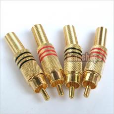 AV RCA Male Connector to Coaxial Cable Golden Plated