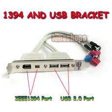 2 Port USB 2.0+Firewire IEEE 1394 4/6 Pin Rear Bracket