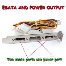 2 Ports SATA to ESATA + IDE Power Port Bracket for HDD
