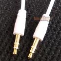 WHITE 3.5MM MALE TO STEREO AUDIO EXTENSION CABLE CORD 1M