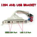 2 Port USB 2.0+Firewire IEEE 1394 4/6 Pin Rear Bracket