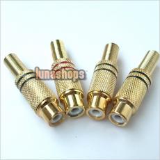 AV RCA Female Connector to Coaxial Cable Golden Plated
