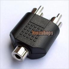 Female 3.5mm Plug to 2 RCA Male Jack Converter Adapter
