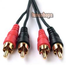 Golden Plated 2 RCA AV Male To Male Audio Adapter Cable