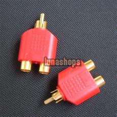 RCA Male To 2 Female Stereo Audio Adapter Connector