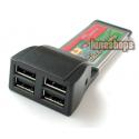 4 Port USB 2.0 Express Card/34 Adapter Laptop PCMCIA