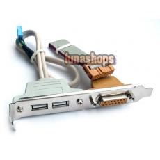 2 PORT USB 2.0+15 PINS Parallel Port REAR BRACKET