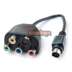 9 Pin to S-Video RCA RGB Video Adapter Cable for HDTV