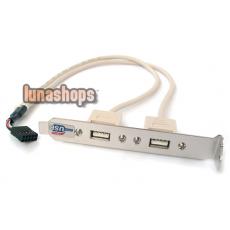 New 2 Port USB 2.0 Bracket Extension For MainBoard