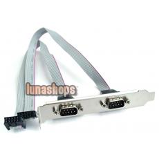 Serial 9 pin DB9 RS232 connector Com 2 Port Bracket Cable