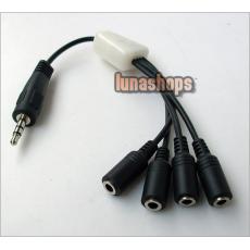 3.5mm Male To 4 Y Splitter Plug Female Audio Adapter Cable 