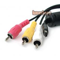Mini Usb Male 5 pin To 3 RCA AV Male Adapter Cable For Sony Camera