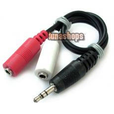 3.5mm male to 2 Y splitter female extension stereo audio cable
