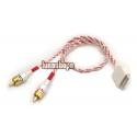 Silver Plated Cable For Ipod Iphone Dock to 2 RCA Y Splitter Cable