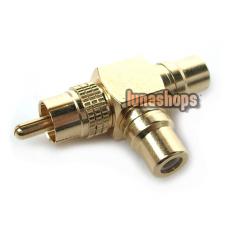 HiFI T RCA AV Y Splitter Plug Adapter 1 Male to 2 Female