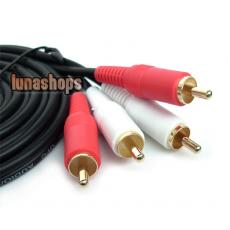 Hifi 24k 2 AV RCA Male To Male Audio Connector Cable