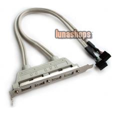 New 4 Port USB 2.0 Bracket Extension For MainBoard