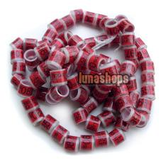 50PCS 12MM Numbers Color Bird Chicken Chook Poultry Leg Rings