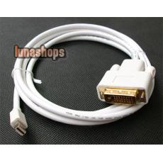 White Mini Display Port DP to DVI Cable Adapter Convertor For Mac Pro