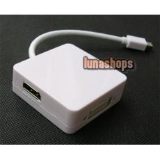 3 in 1 Mini DisplayPort Macbook to HDMI DVI DP Adapter Hub