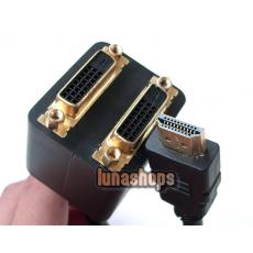 HDMI Male to Dual 2 DVI Female Adapter Splitter Cable