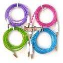 Silver Plated Colorful 3.5mm Male to male Stereo audio cable