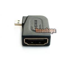 Left Angled 90 degree Micro HDMI Male to HDMI Female 1.4 Adapter