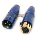 24K Gold Plated Microphone LT-44f Male Female Plug Adapter Liton