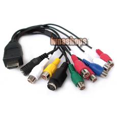 HDMI Male To 3 + 5 YPbPr Component 8 RCA Female 4 Pins S-video 2.5mm Converter Cable