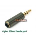4 pins 3.5mm Male to Female adapter Convertor for Iphone Nokia Moto HTC handfree headset