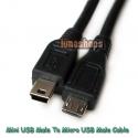 Micro USB 5pin Male To Mini B 5 Pins Male Adapter Converter Data Cable