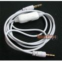 White Color Volume control 3.5mm male to male audio cable adapter 