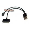 2 In 1 USB to Apple ipad Dock Port + Micro USB Splitter Charge Data Cable