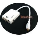 Micro HDMI Male to VGA Female Video Audio Converter Box Cable (Chip inside) + 3.5mm line out