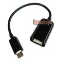 Black Color Micro USB Male To USB Female Adapter Cable Converter OTG