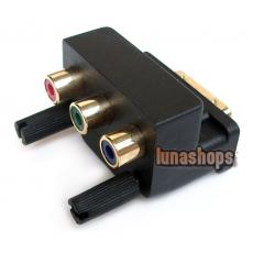 DVI 24+5 Male To 3 RGB RCA AV Female Adapter Converter