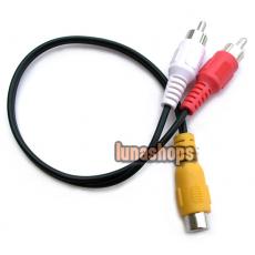 1 RCA AV Female To 2 RCA Male Y Splitter Video Cable Adapter