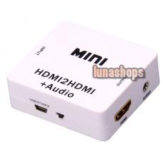 Small Size MINI HDMI to HDMI / L+R Audio Converter Adapter + USB Cable for PS4 etc