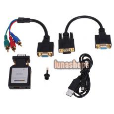 MINI HDMI to VGA+YPBPR+Spdif+Audio (Bypass) Adapter Box Converter